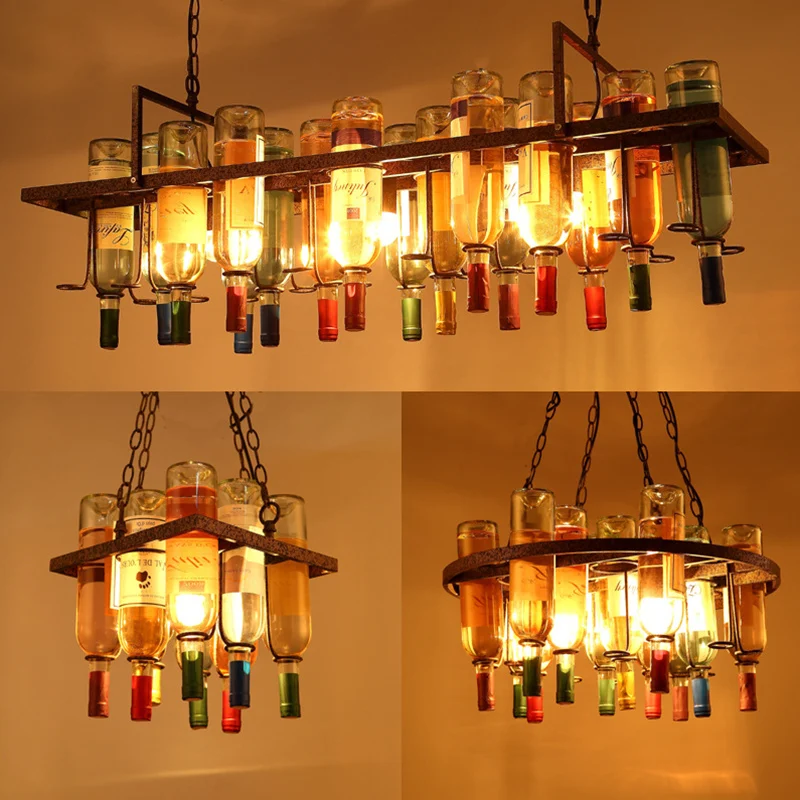 Kitchen Appliances Green - Vintage Wine Bottle Iron Led Lights