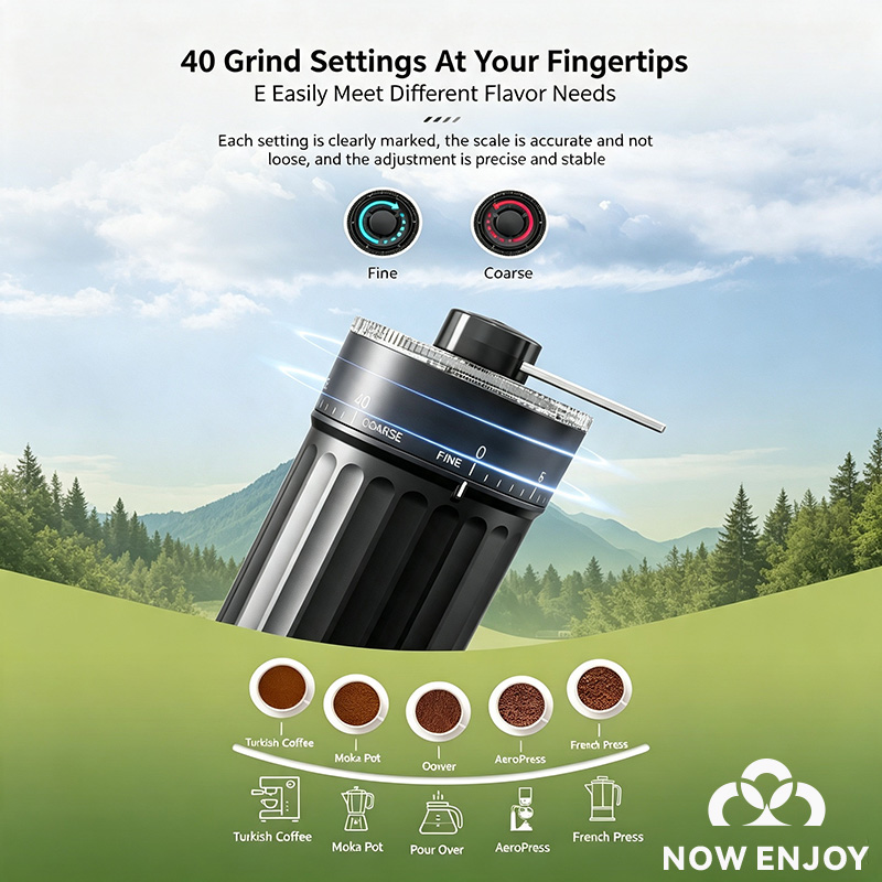 NOW ENJOY Manual Coffee Grinde - Coffee Grinder Burr recension och pris