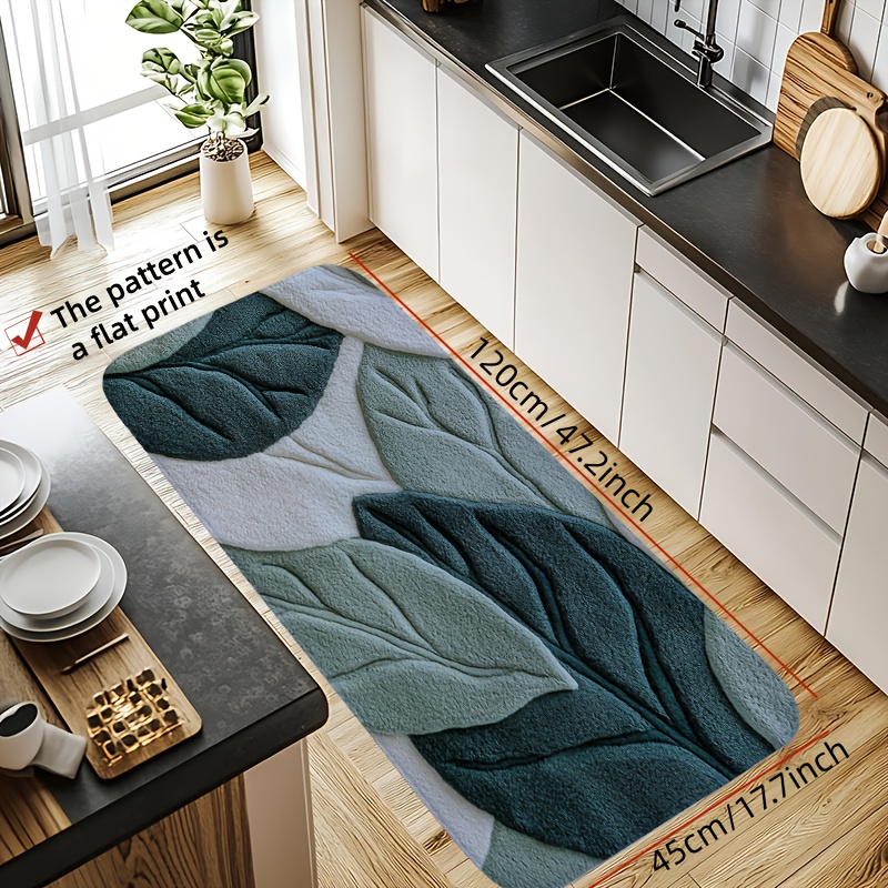 Green Leaf Print Bath Mat – No - Kitchen Appliances Green recension och pris